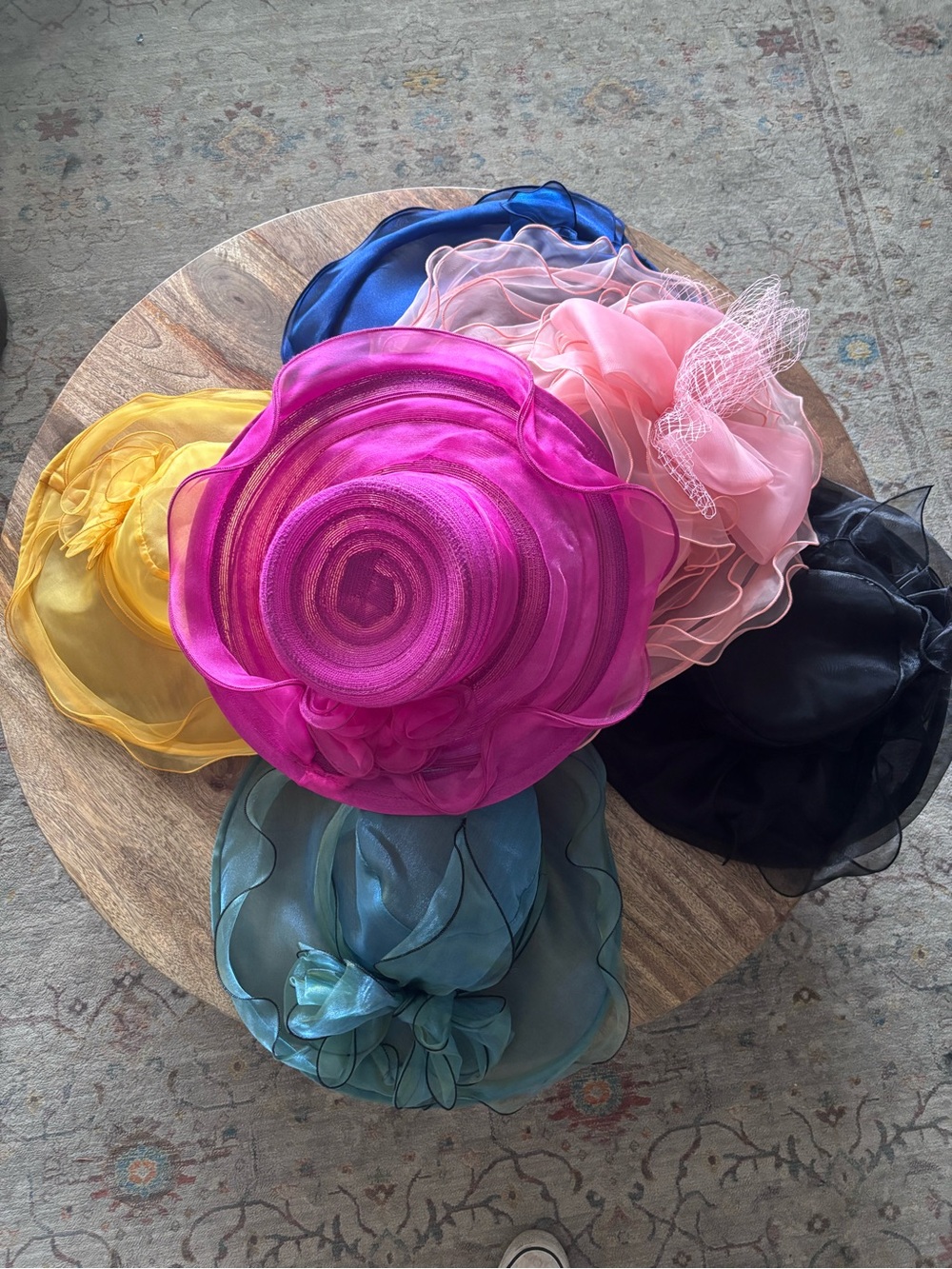 Elegant Women’s Organza Wide-Brim Hats in Multiple Colors